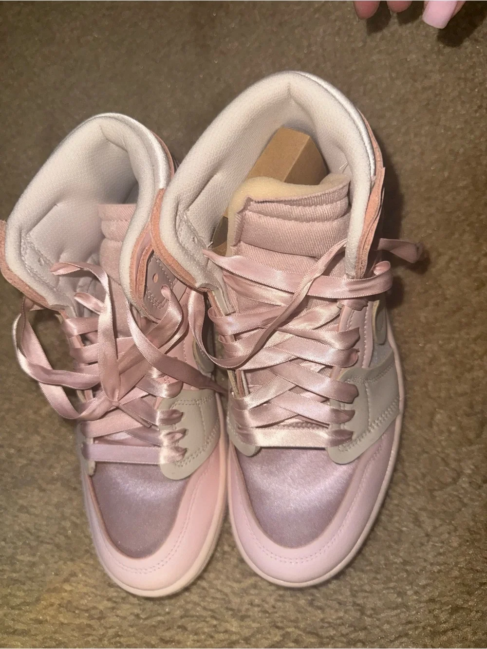 Nike Women’s Pink Satin High-Top Sneakers